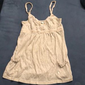 Abercrombie & Fitch S gray empire waist lace trim pocket tank